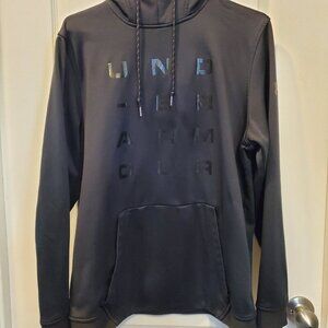 Under Armour Black Big ghost letters Logo pullover Hoodie  | Men's Fleece Large
